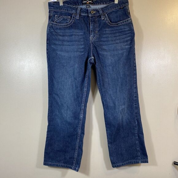 Cody James FR Jeans Mens 34X25 Altered Flame Resistant Slim Bootcut Blue Cowboy